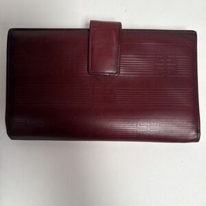 Vintage Givenchy Boutique Oxblood Leather Wallet Snap Kisslock